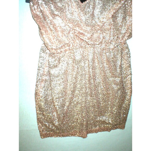 New Womens NWT Designer Robert Rodriquez Sequin Dress 6 Blush Rose Gold Blouson - Picture 9 of 9